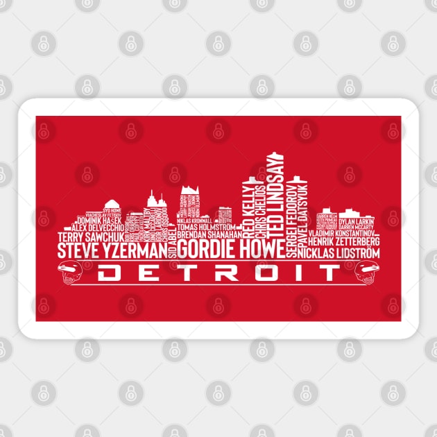 Detroit Hockey Team All Time Legends, Detroit City Skyline Magnet by Legend Skyline